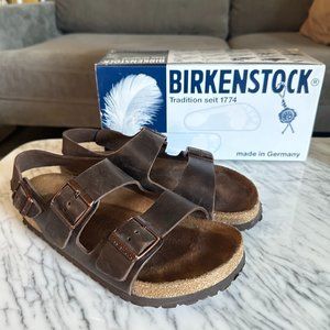 Birkenstock Milano Soft Footbed Sandal Amalfi Brown size 38